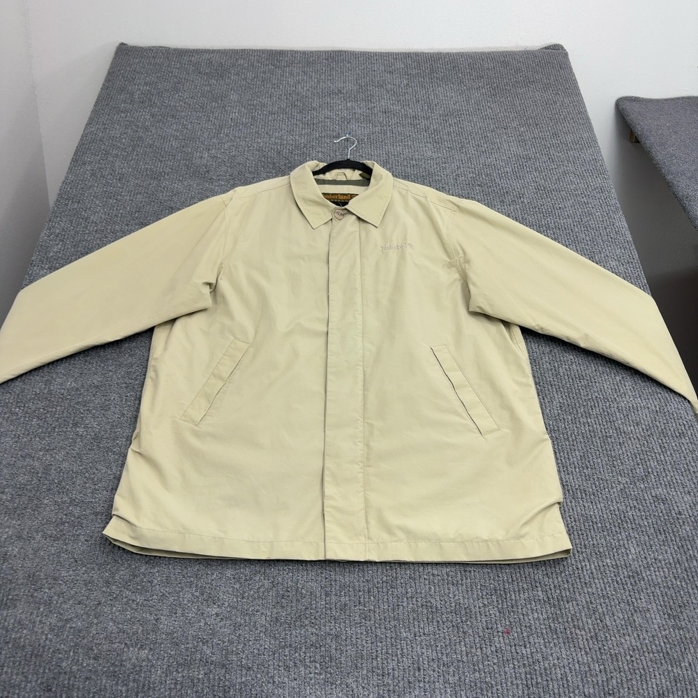 Timberland Jacket Mens XL Tan Cotton Nylon Waterproof Weathergear Gorpcore